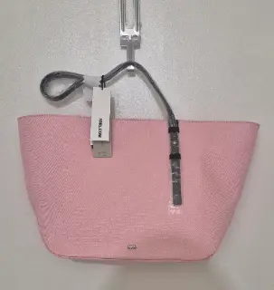 Sac porté épaule Karl Lagerfeld K/Raffia Tote fuchsia et noir — Karl Lagerfeld