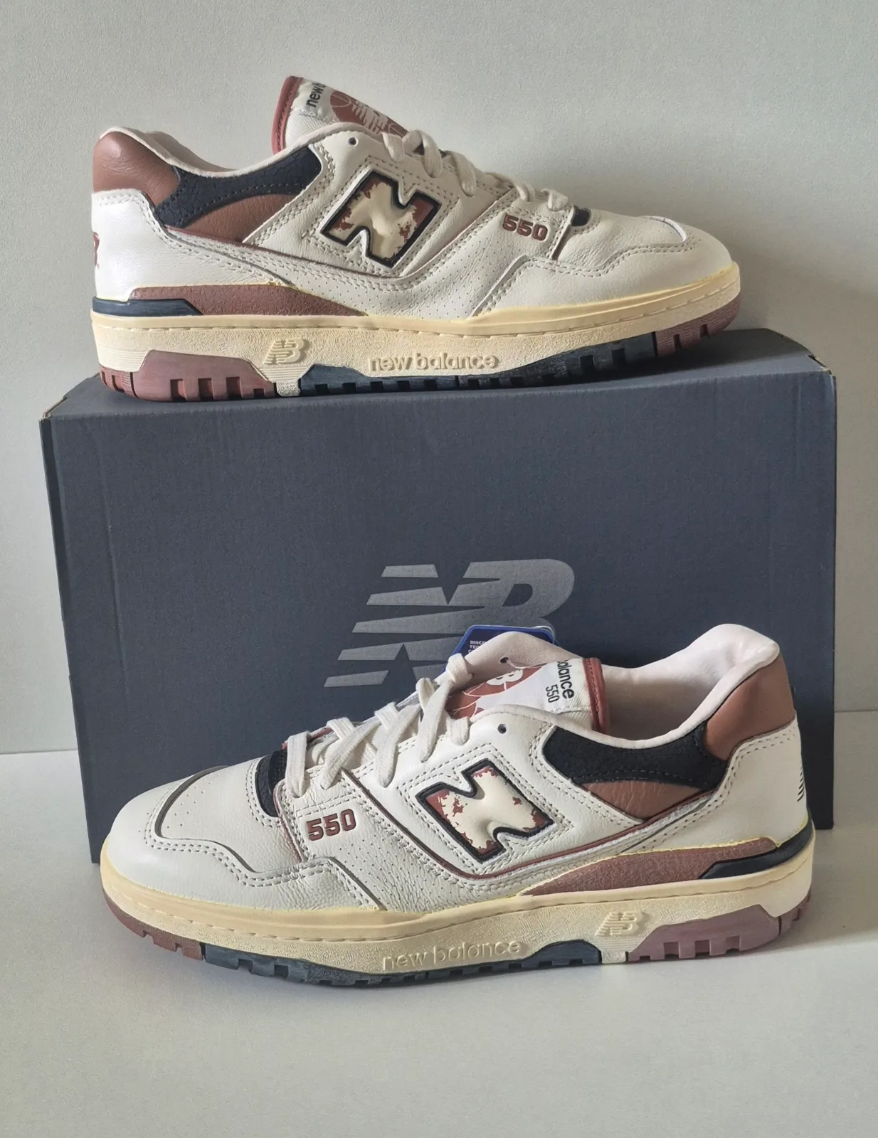 Sneakers New Balance 550 blanches et marron pointure 40,5 — New Balance